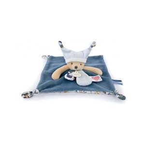 Doudou Plat Ours bleu