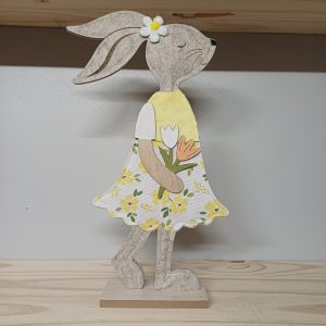 Lapin bois et feutrine 33 cm